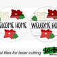 Poinsettia Christmas Welcome Home Floral Round - Sign Making and DIY Kits - Single Line Cut File For Glowforge Lasers - Digital SVG File