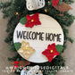 Poinsettia Christmas Welcome Home Floral Round - Sign Making and DIY Kits - Single Line Cut File For Glowforge Lasers - Digital SVG File