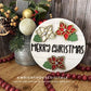 Poinsettia Christmas Welcome Home Floral Round - Sign Making and DIY Kits - Single Line Cut File For Glowforge Lasers - Digital SVG File