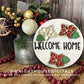 Poinsettia Christmas Welcome Home Floral Round - Sign Making and DIY Kits - Single Line Cut File For Glowforge Lasers - Digital SVG File