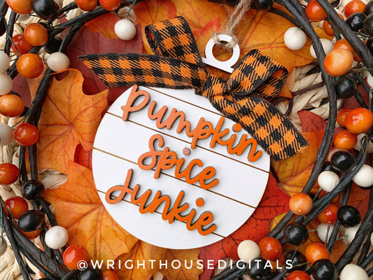 Autumn Pumpkin Lover Tree Ball Ornaments - Farmhouse Shiplap - Digital Files for Sign Making - SVG Cut File For Glowforge - Digital File