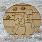 Snowman Winter Snow Friends Door Hanger Round - Seasonal Sign Making and DIY Kits - Cut File For Glowforge Lasers - Digital SVG File