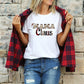 Merry Christmas Mama Claus Plaid and Leopard PNG Sublimation Design, Holiday Sublimation Designs, Christmas Light letters Sublimation design
