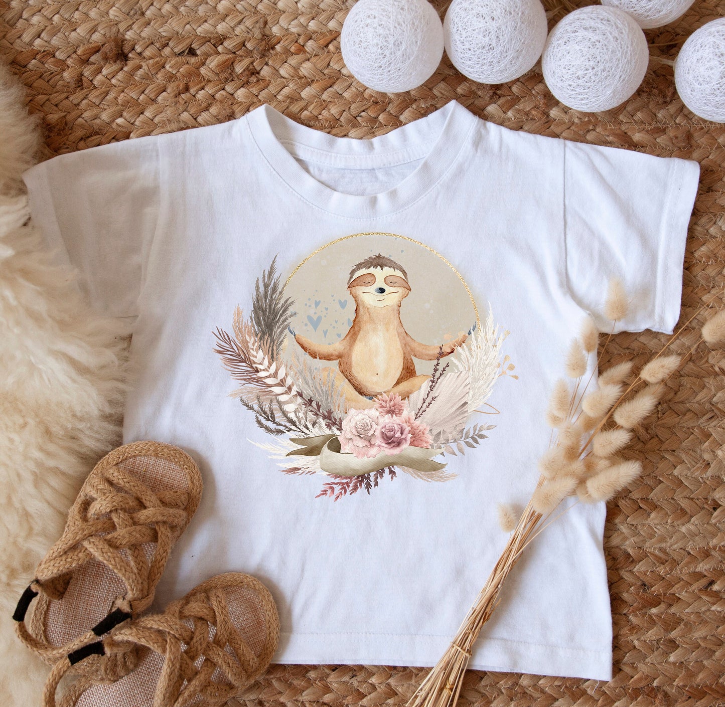 Cute Sloth Pampas Sublimation Design PNG, Cool Animal Sublimation Designs Download, Cutest Sloth Sublimation,  inkluding Commercial License