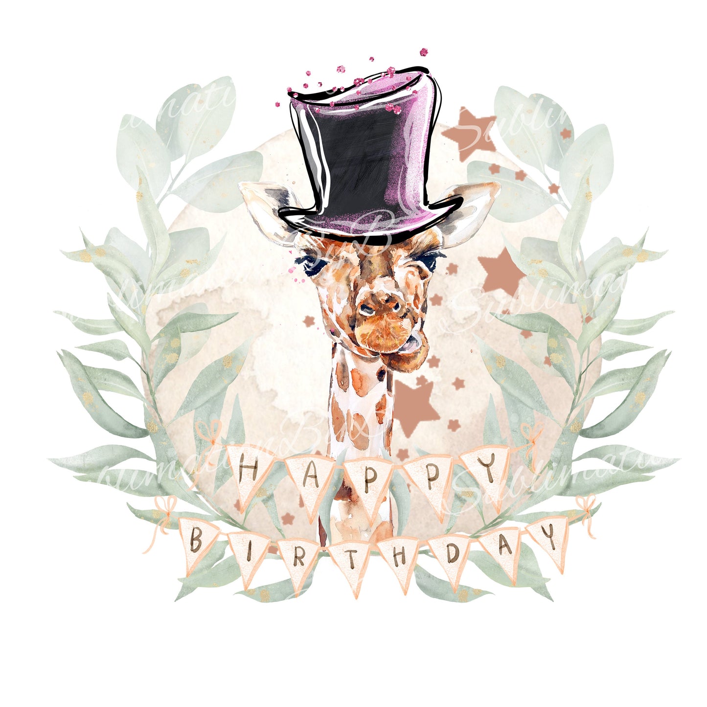 Cute Giraffe Birthday Sublimation Design PNG, Cool clipart Sublimation Designs Download, Cutest giraffe Sublimation Design, Birthday design