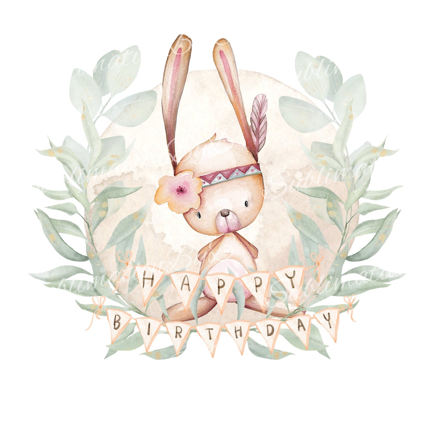 Cute Rabbit Birthday Sublimation Design PNG, Cool clipart Sublimation Designs Download,  inkluding Commercial License, Birthday design
