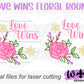 Love Wins Rose Valentines Round Sign - Spring Floral Sign Making and DIY Kits - Single Line Cut File For Glowforge Laser - Digital SVG File