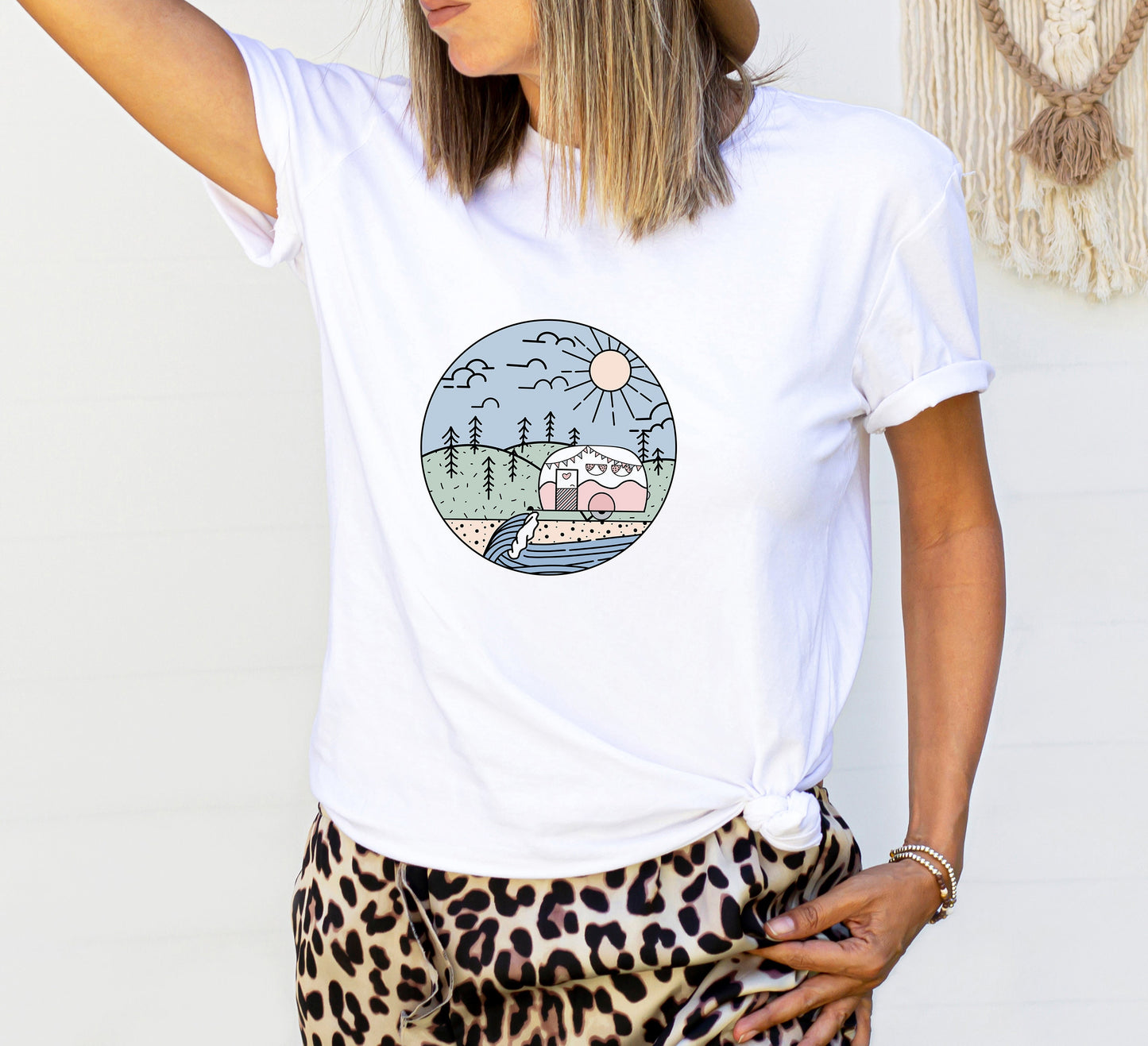 Camping Sublimation Design PNG, Caravan round circle sublimation Design Download, Camper Decor Clip art, Camp Life PNG file