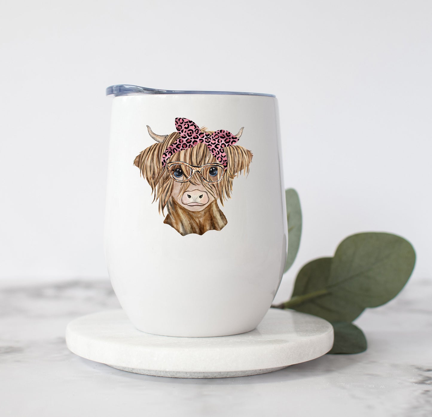 Heifer Sublimation Design with pink headand PNG, Cool Buffalo Sublimation Design Download, Highland Cow Sublimation Design, Leopard headband