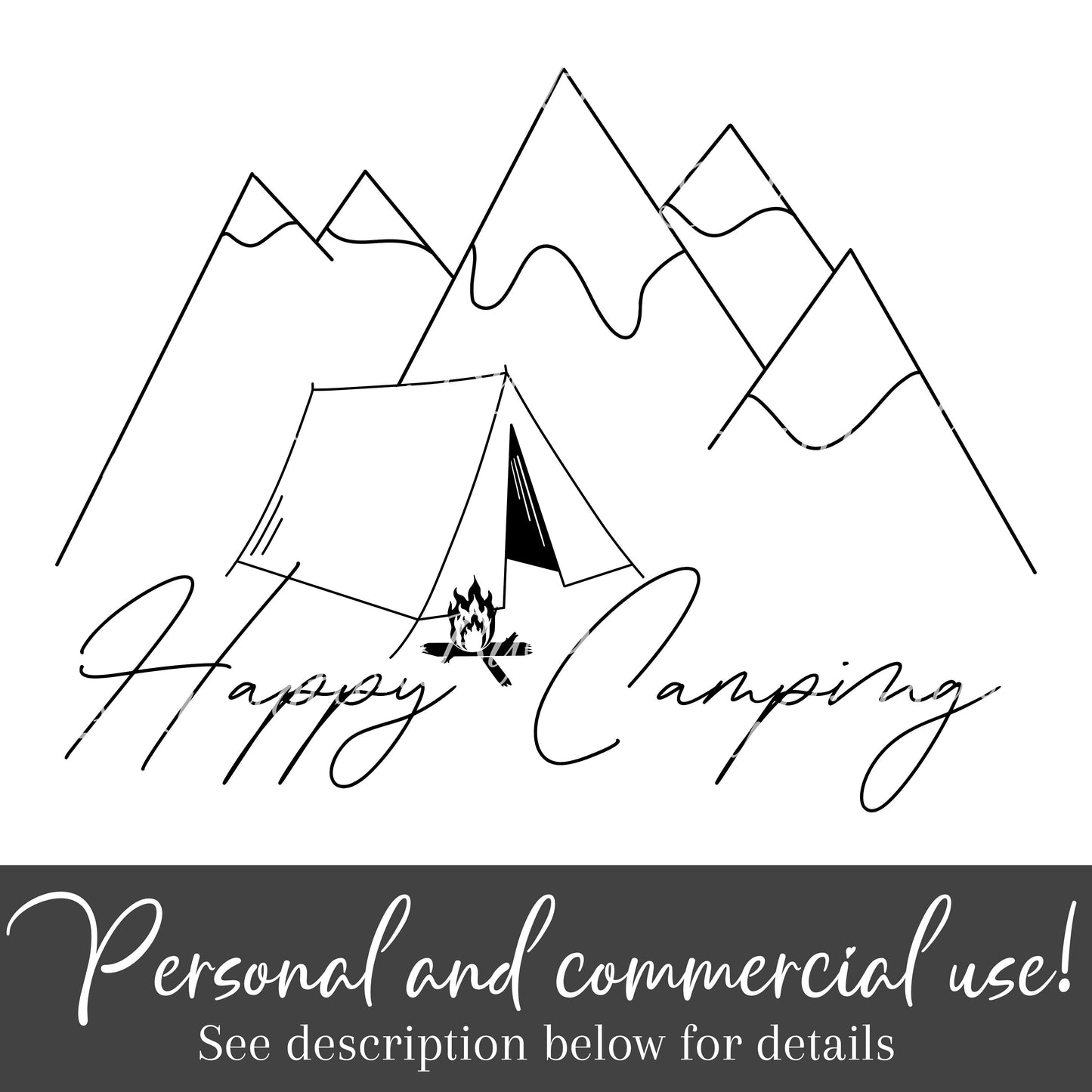 Camping Circle art Design SVG, CaravanHappy Camping instant Camping Download, Outdoor Mountain Design, Silhouette Camping design