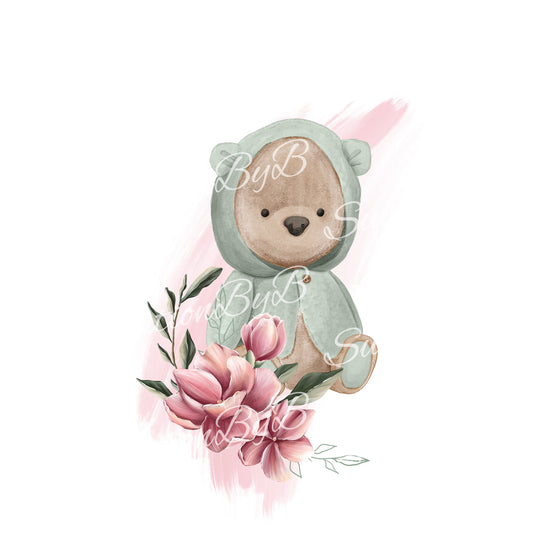 Baby Bear Sublimation Design PNG, Magnolia toddler Sublimation Designs Downloads, Teddy Bear Design for kids, Baby Announcement Sublimation