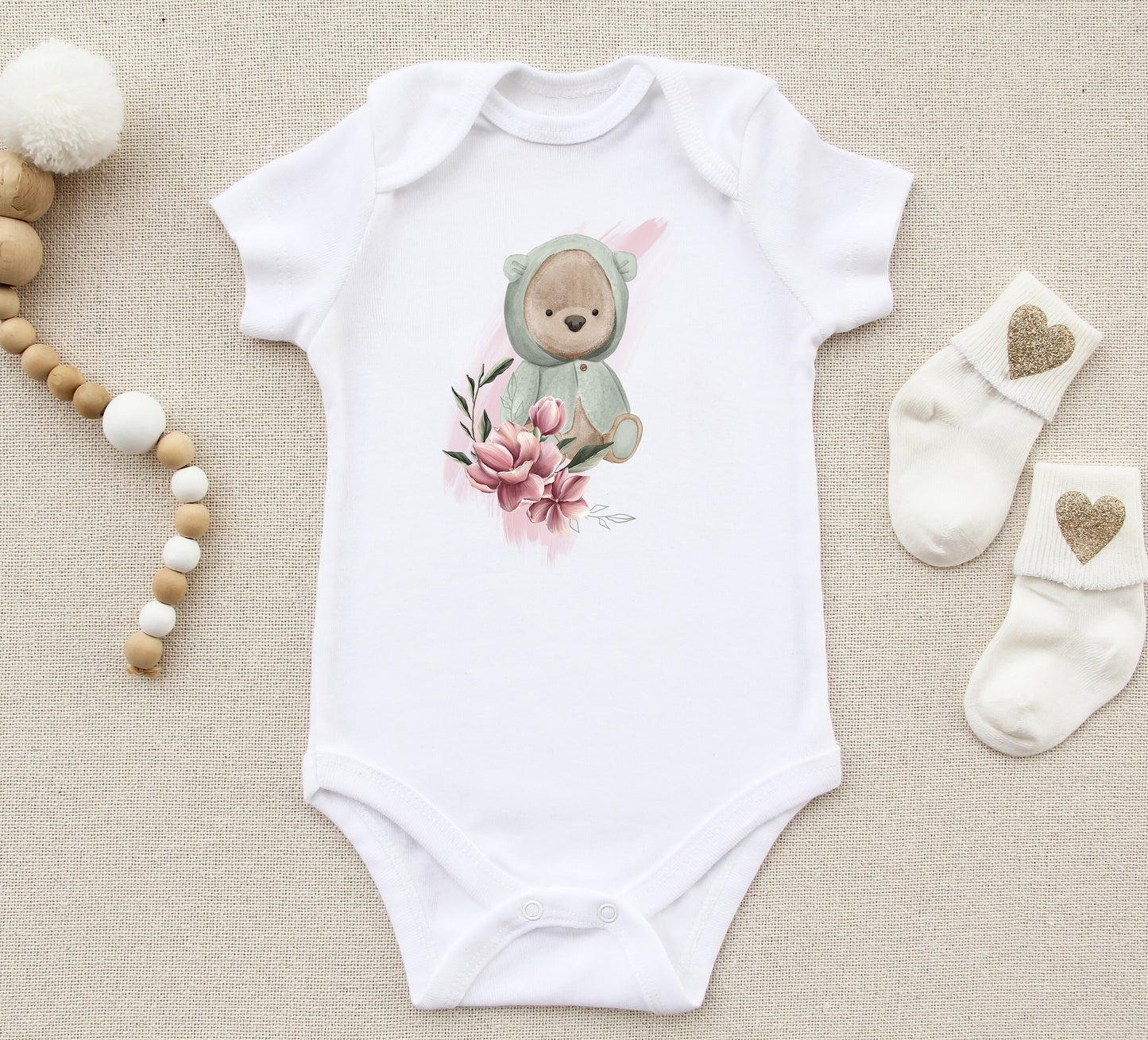 Baby Bear Sublimation Design PNG, Magnolia toddler Sublimation Designs Downloads, Teddy Bear Design for kids, Baby Announcement Sublimation