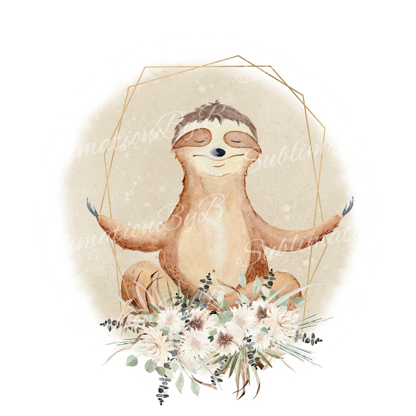 Cute Sloth Pampas Sublimation Design PNG, Cool Yoga Animal Sublimation Designs Download, Cutest Sloth Sublimation Design, Gender Neutral PNG