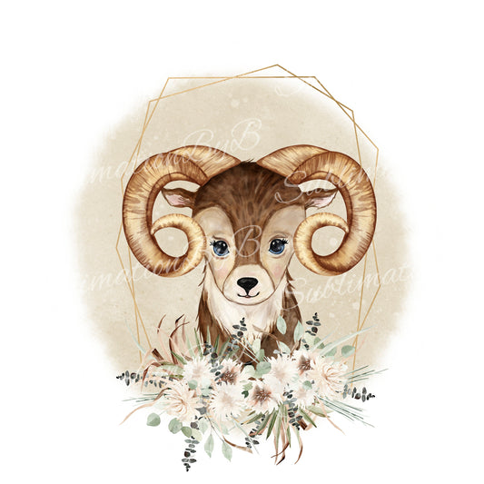 Cute Ram Sublimation Design PNG, Cool Animal Sublimation Designs Download, Adorable Goat/Ram Sublimation Design, Cutest sublimation design