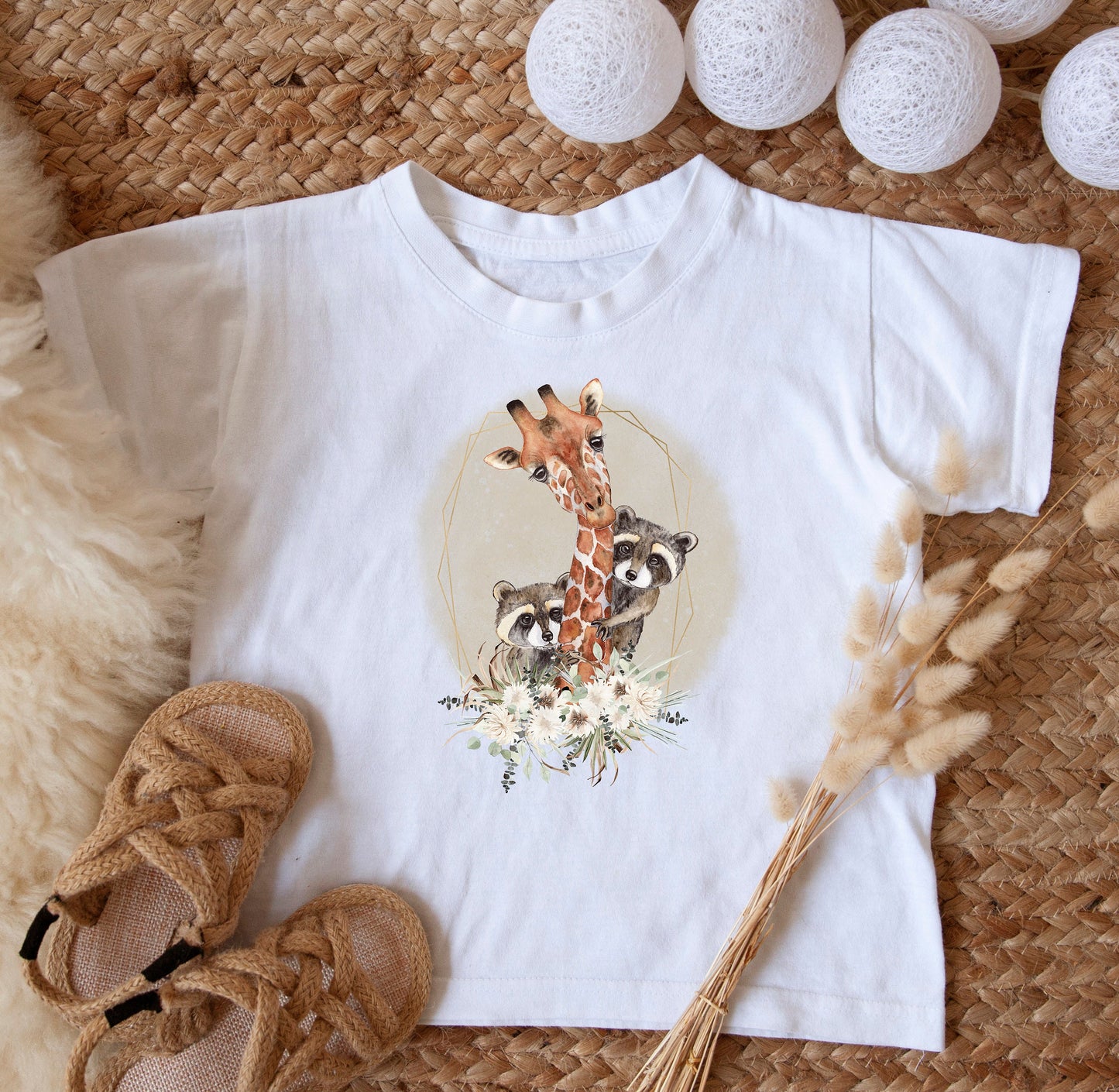 Little Giraffe and Raccoon Sublimation Design PNG, Raccoon toddler Sublimation Designs Download, Cutest Design for kids,PNG Sublimation File