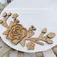 Spring Rose and Rosebud Door Hanger Round - Spring Floral Sign Making and DIY Kits - Cut File For Glowforge Laser - Digital SVG File