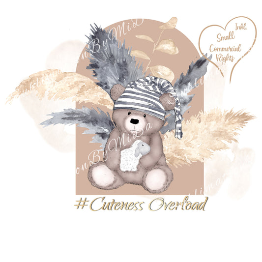 Baby Bear Sublimation Design PNG, Pampas gras Toddler Sublimation Design Download, Teddy Bear Design for kids,  inkluding Commercial License