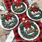 Layered Christmas Word Wreath Ornament Set - Faith Merry Peace Noel - Handdrawn Cut File For Glowforge Lasers - Digital SVG File