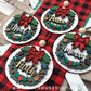 Layered Christmas Word Wreath Ornament Set - Faith Merry Peace Noel - Handdrawn Cut File For Glowforge Lasers - Digital SVG File