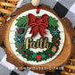 Layered Christmas Word Wreath Ornament Set - Faith Merry Peace Noel - Handdrawn Cut File For Glowforge Lasers - Digital SVG File