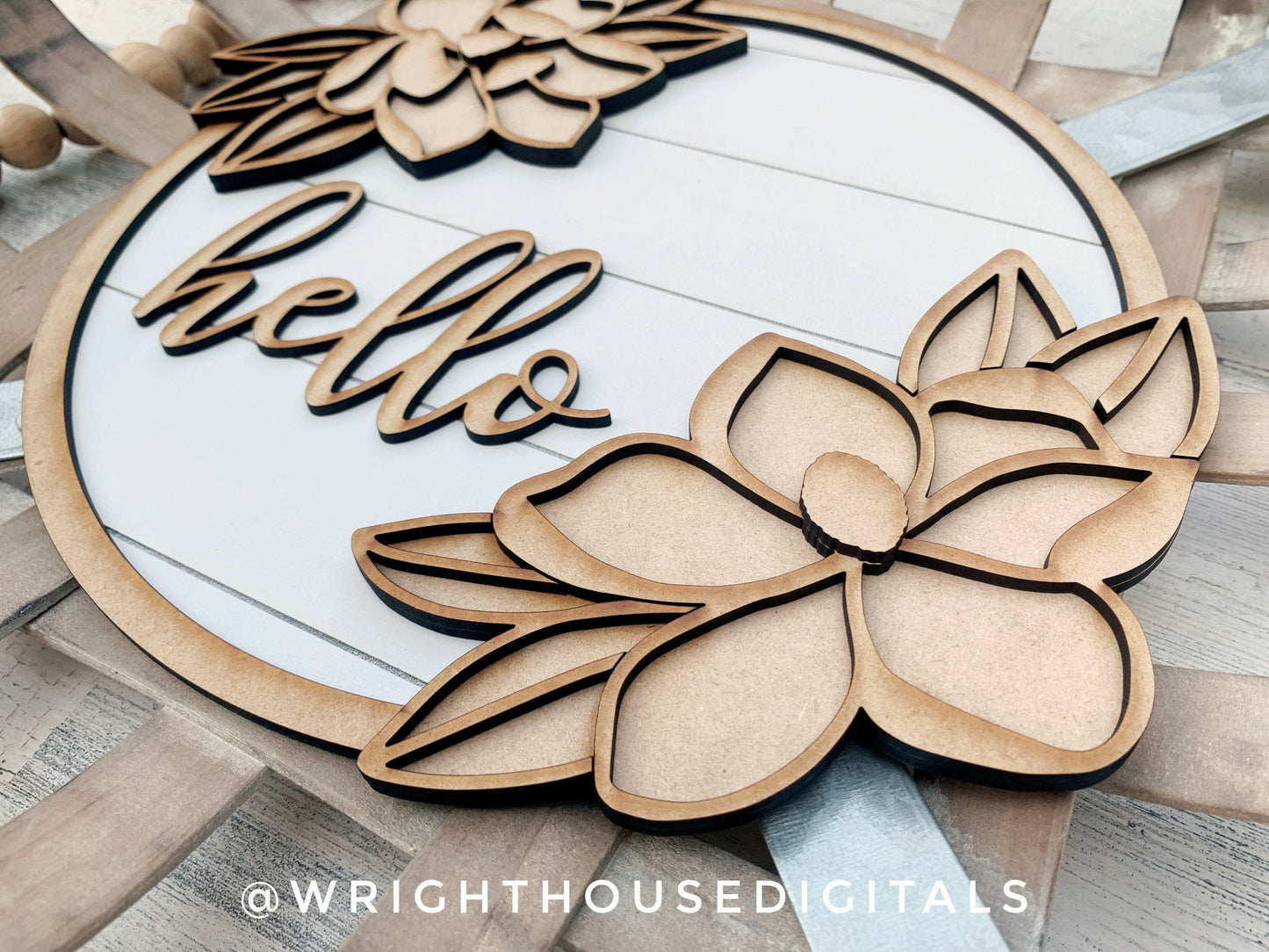 Southern Magnolia Overhanging Floral Sign Bundle - Seasonal Sign Making and DIY Kits - Cut File For Glowforge Lasers - Digital SVG File