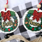 Layered Christmas Word Wreath Ornament Set - Faith Merry Peace Noel - Handdrawn Cut File For Glowforge Lasers - Digital SVG File