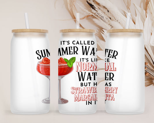 Funny Summer Sublimation design, tumbler Design PNG, It's called Summer Water, Strawberry Margarita design, Drinks Sublimation Design