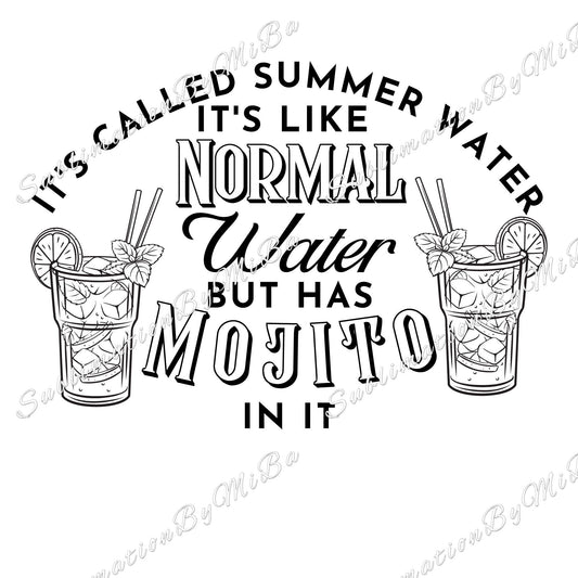 Funny Summer Sublimation design, tumbler Design PNG, It's called Summer Water, Mojito PNG design, Drinks Sublimation Design