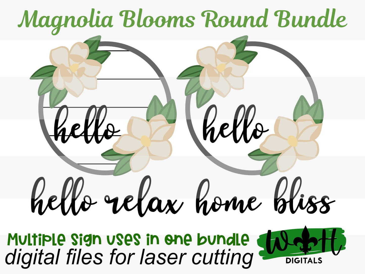 Southern Magnolia Overhanging Floral Sign Bundle - Seasonal Sign Making and DIY Kits - Cut File For Glowforge Lasers - Digital SVG File