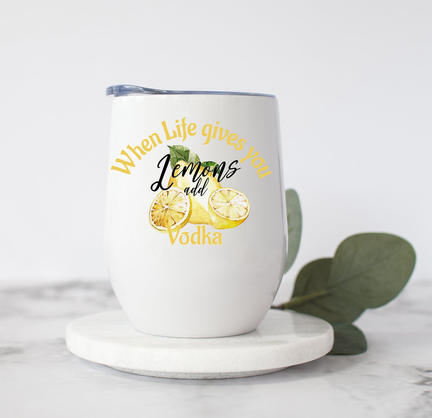 Funny Summer lemon Sublimation design, tumbler Design PNG, When life gives you lemon add Vodka, Drinks Sublimation Design