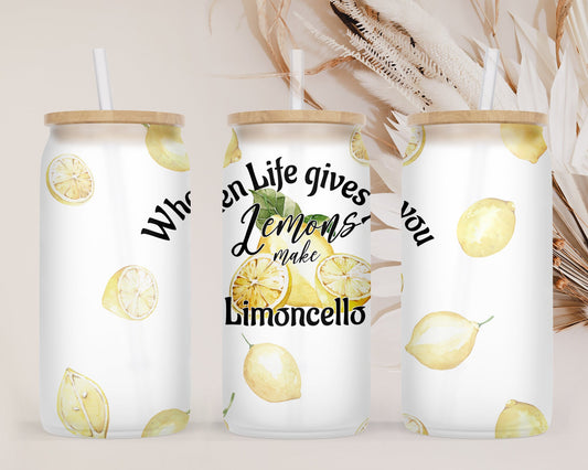 Funny Summer lemon Sublimation design, tumbler Design PNG, When life gives you lemon make Limoncello, Drinks Sublimation Design