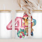 Cute Tropical Fourth Birthday Sublimation Design PNG, Cool clipart Sublimation Designs Download, Cutest Aloha Parrot Sublimation Design