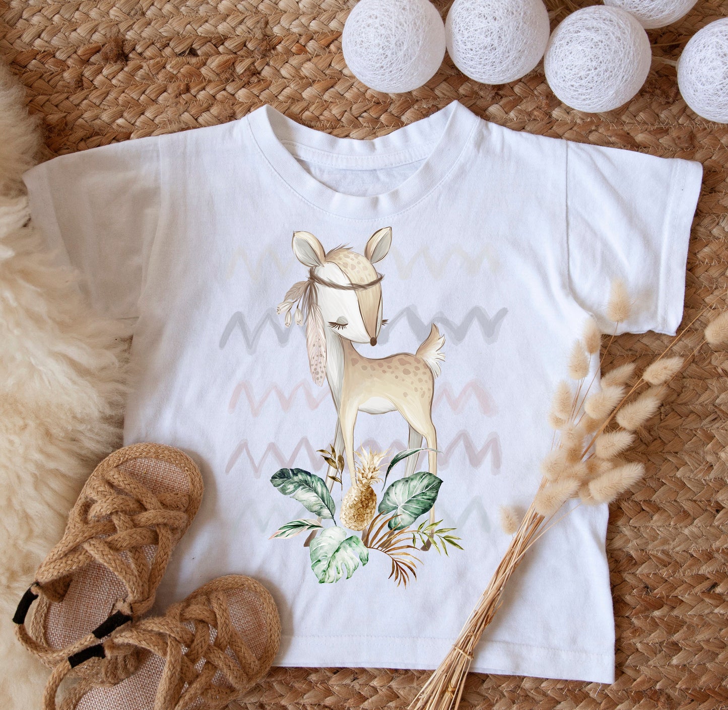 Woodland Deer Sublimation Design PNG, Pampas toddler Sublimation Design Downloads, Deer Design for kids,  inkluding Commercial License