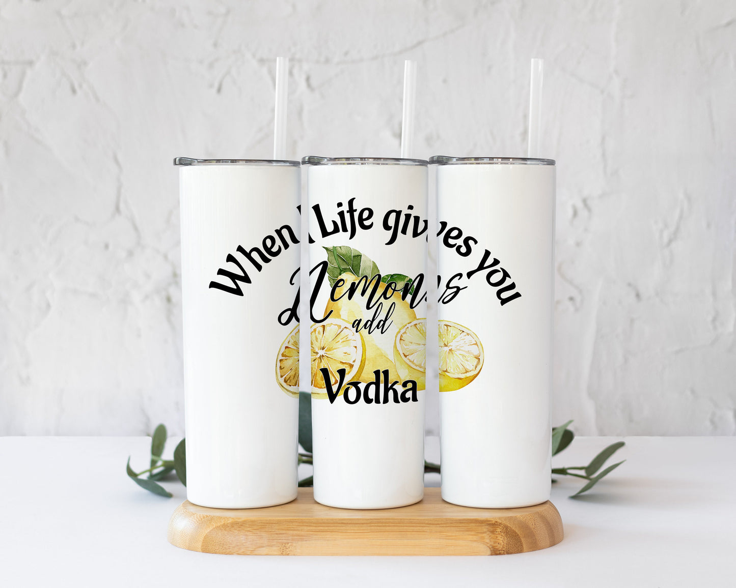 Lemon Summer tumbler Sublimation design, tumbler Design PNG, If life gives you lemon make Gin & Tonic, Drinks 20oz Sublimation Design