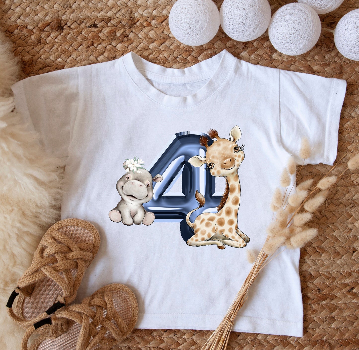 Cute Wild Four Birthday Sublimation Design PNG, Cool clipart Sublimation Designs Download, Cutest African Animal Sublimation Design