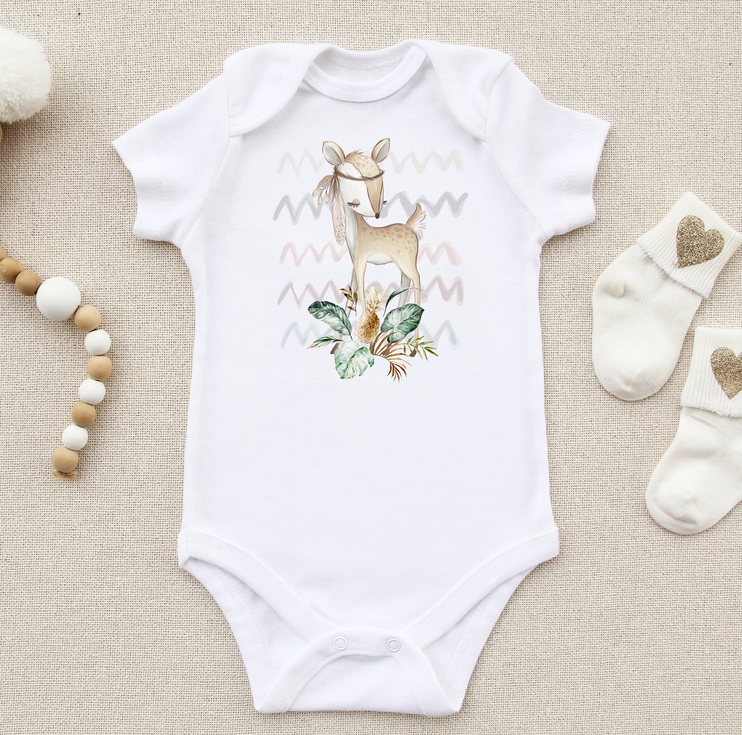 Woodland Deer Sublimation Design PNG, Greenery toddler Sublimation Design Downloads, Deer Design for kids, Baby Announcement Sublimation