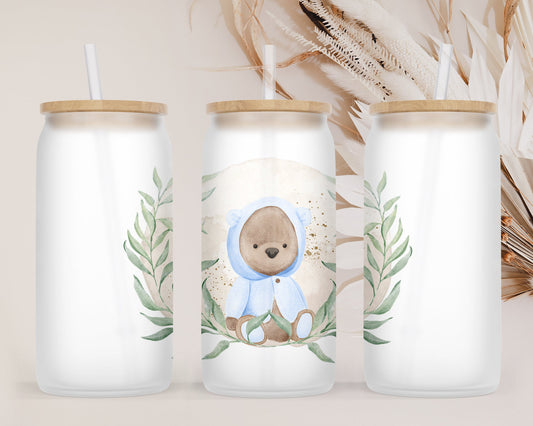 Baby Bear Sublimation Design PNG, Blue and Green toddler Sublimation Designs Downloads, Teddy Bear Design, Baby Announcement Sublimation