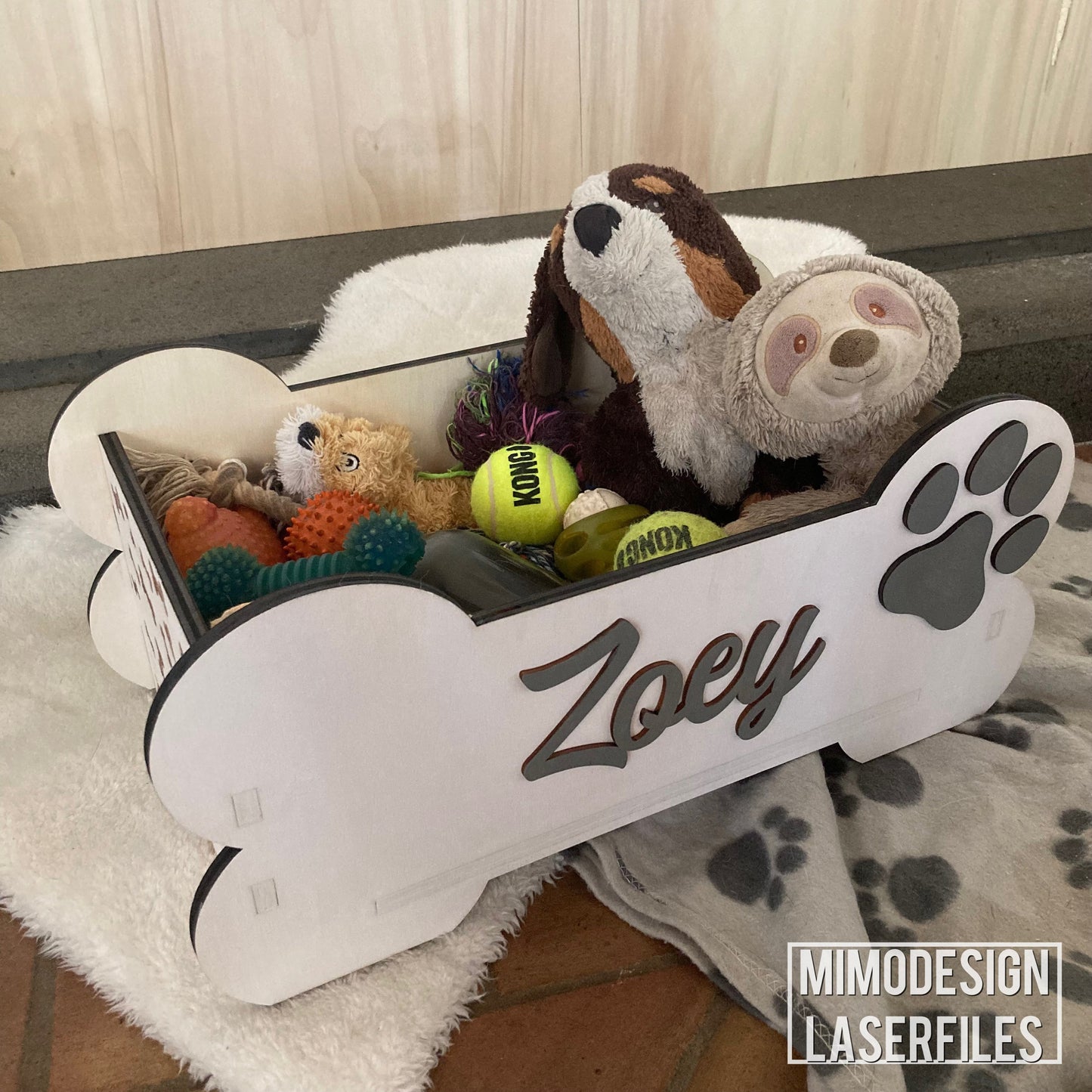 Big Dog Bone toy box for toys, blankets, leashes, accessory, decoration, food and storage crate