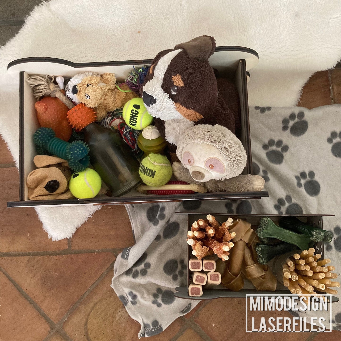 2 sizes Dog Bone snack, toys, shampoo, leashes, accessory, decoration and storage boxes / crates