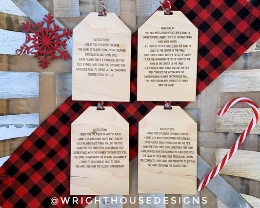 Christmas Dice Game Tags Set 2 - Laser Engraved Stocking Stuffer Gifts - Pass The Present - Cut File For Glowforge Lasers - Digital SVG File