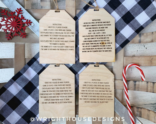 Christmas Dice Game Tags Set 1 - Laser Engraved Stocking Stuffer Gifts - Pass The Present - Cut File For Glowforge Lasers - Digital SVG File