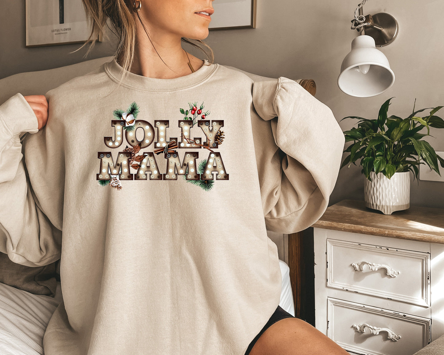 Modern Christmas Sublimation Design PNG, Jolly Mama design for her, Sublimation Design Download, Coolest Holiday Design for adults