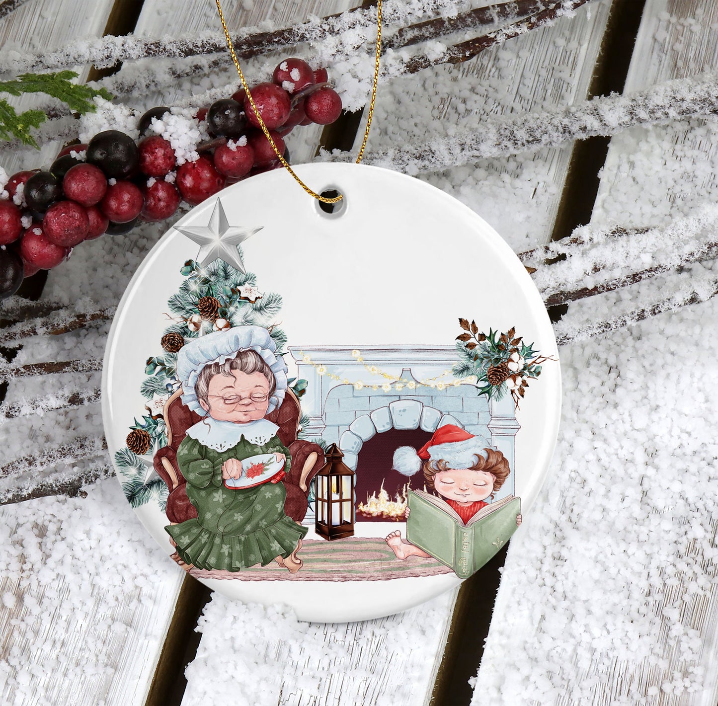 Grandma Christmas Sublimation Ornament Design, Sublimation Designs Downloads, Christmas kids gift, Grandmas Holiday Sublimation Design