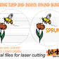 Spring Tulip Butterfly Bumble Bee Dragonfly Door Hanger - Floral Sign Making and DIY Kits - Cut File For Glowforge Laser - Digital SVG File