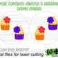 Hibiscus and Passionfruit Cupcakes Shelf Sitter Sign - Round Sign Making and DIY Kits - Cut File For Glowforge Lasers - Digital SVG File