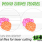 Peony Simple Floral Shelf Sitter Sign - Round Sign Making and DIY Kits - Beginner Cut File For Glowforge Lasers - Digital SVG File