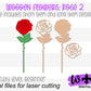 Rose Two Wooden Laser Cut Flowers - Simple Diy Florals For Bouquets - Files for Sign Making - SVG Cut File For Glowforge - Digital File