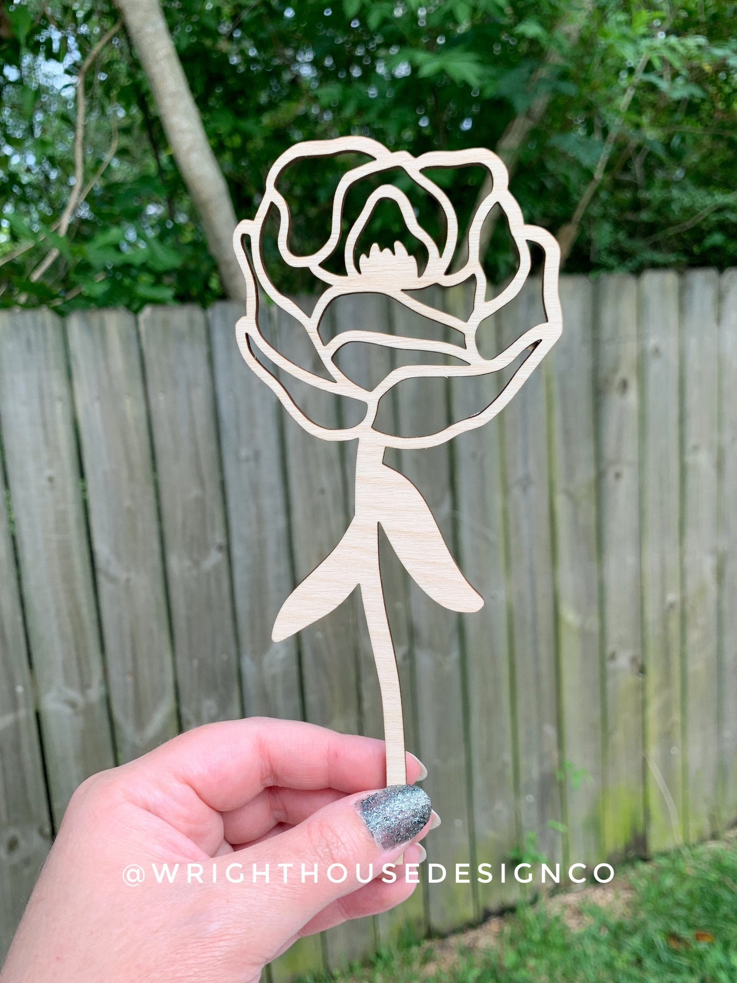 Peony Wooden Laser Cut Flowers - Simple Diy Florals For Bouquets - Files for Sign Making - SVG Cut File For Glowforge - Digital File