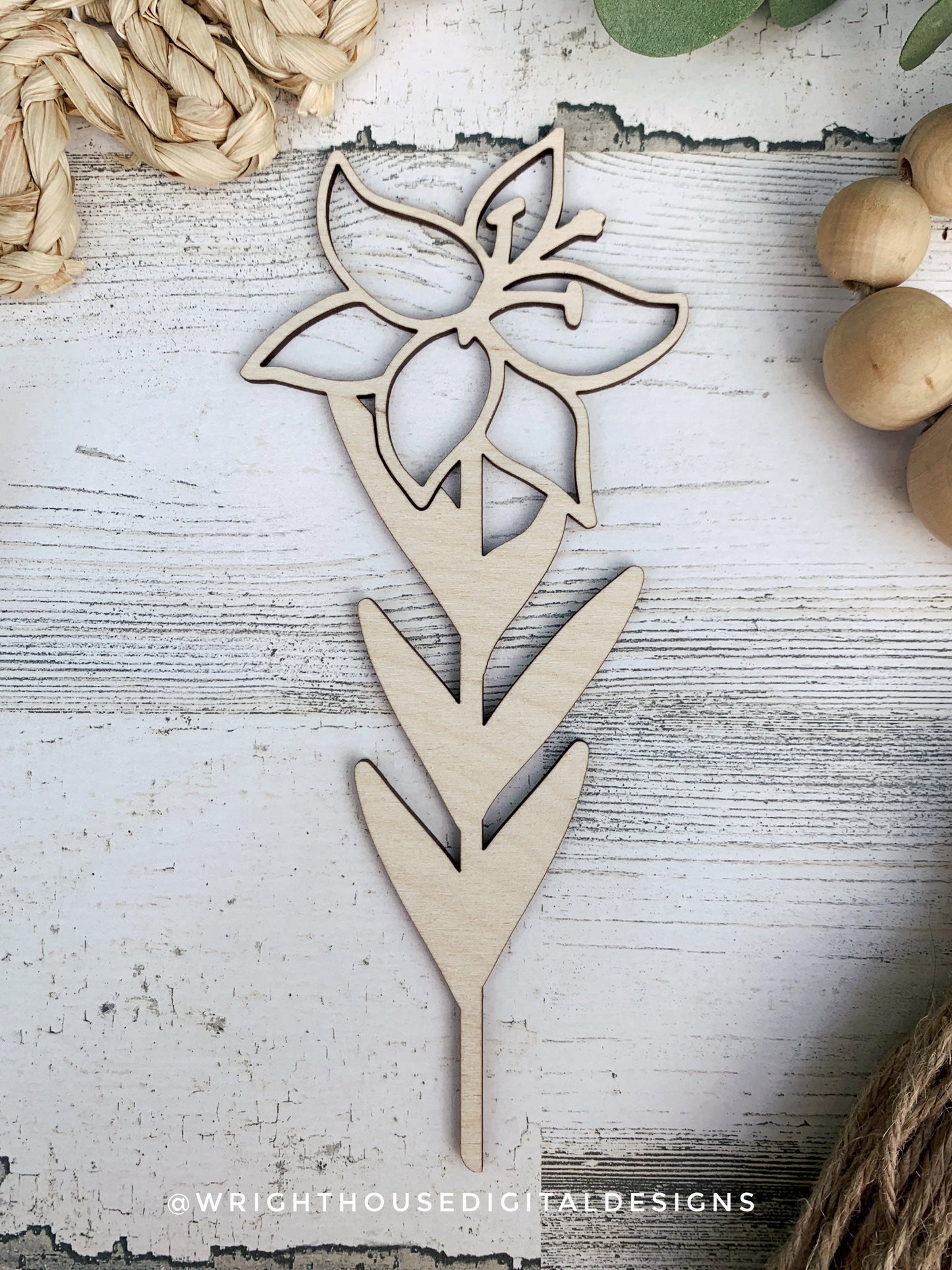 Stargazer Lily Wooden Laser Cut Flower - Simple Diy Florals For Bouquets - Files for Sign Making - SVG Cut File For Glowforge - Digital File