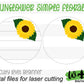 Sunflower Simple Floral Shelf Sitter Sign - Round Sign Making and DIY Kits - Beginner Cut File For Glowforge Lasers - Digital SVG File